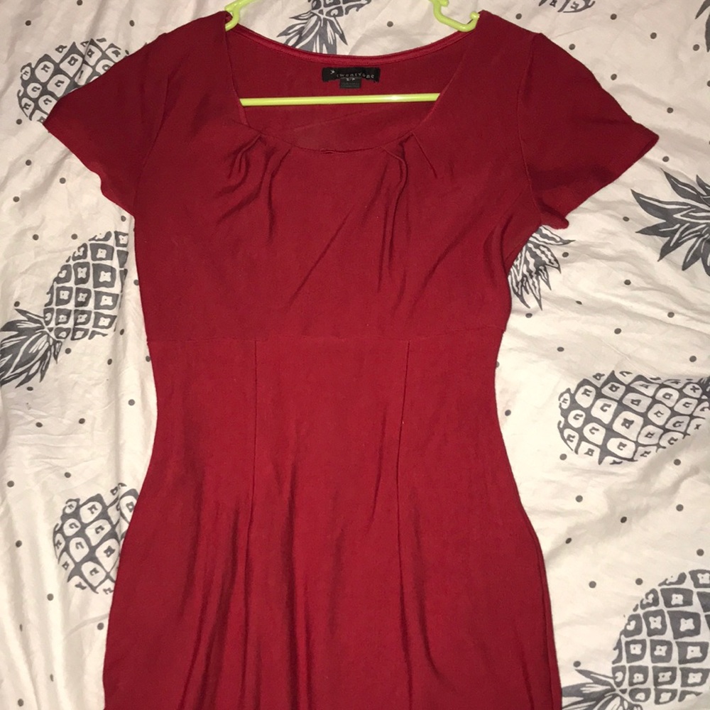 Ruby Red mini dress.